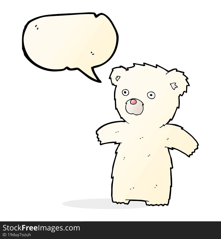 cartoon polar bear with speech bubble