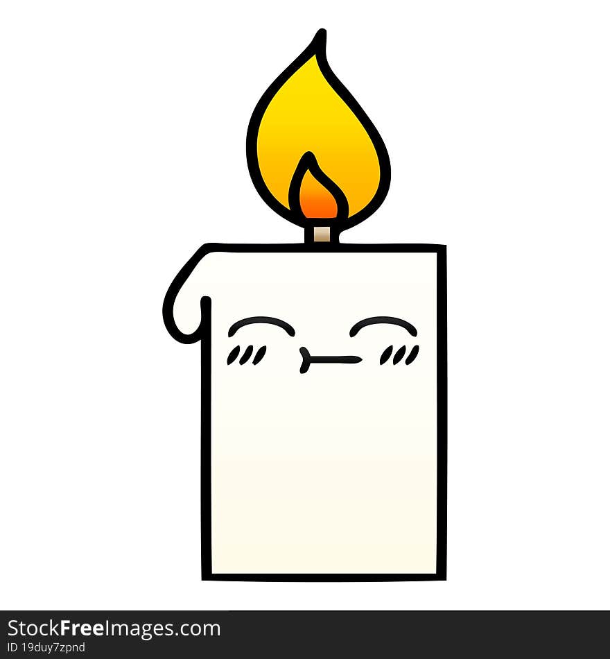 gradient shaded cartoon of a lit candle