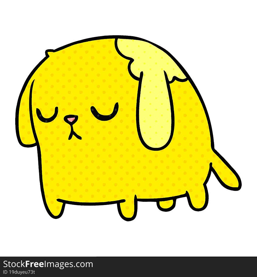 cartoon of cute sad kawaii dog