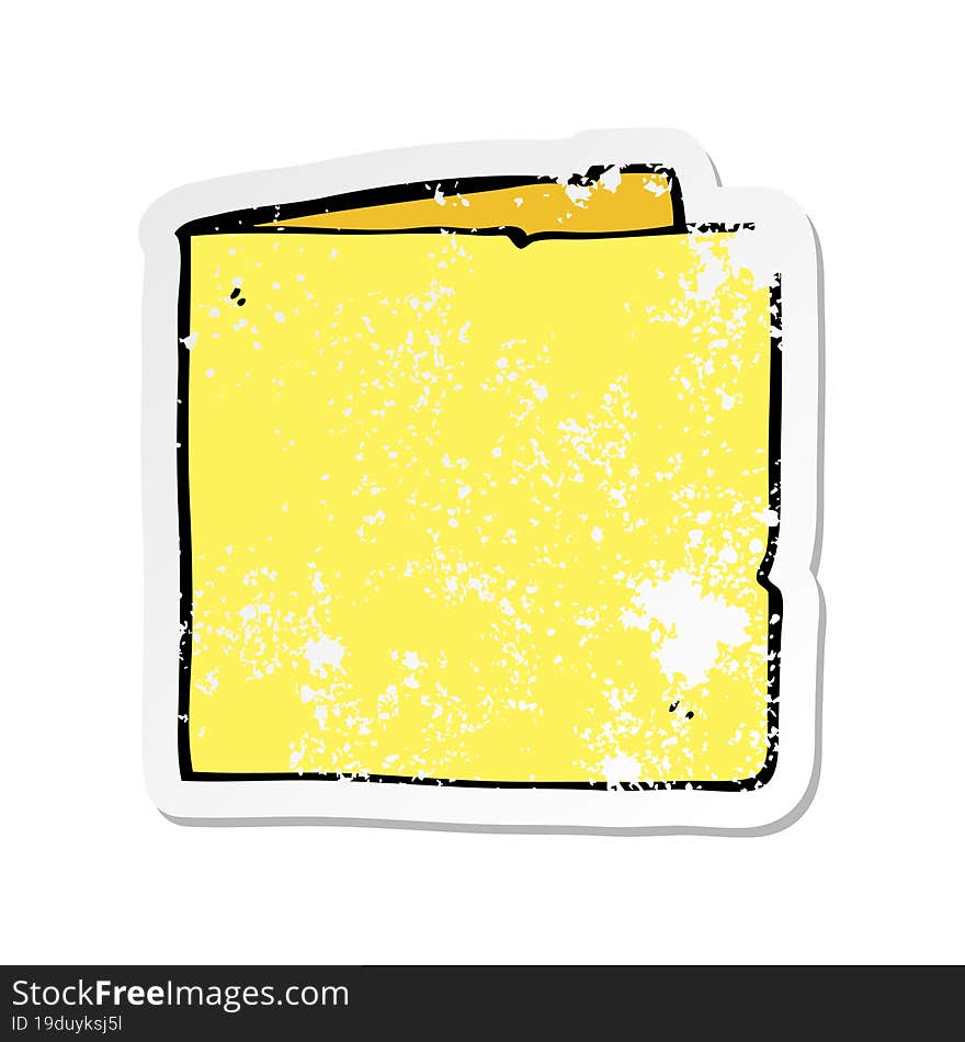 Retro Distressed Sticker Of A Cartoon Blank Card