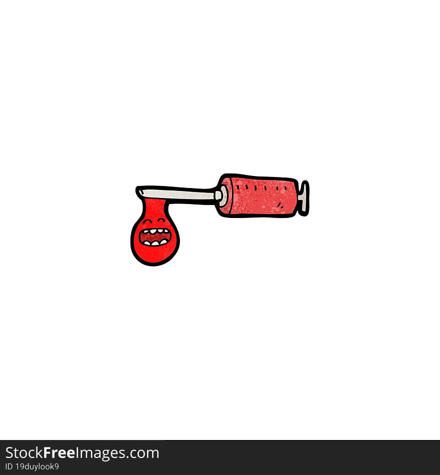 cartoon needle of blood