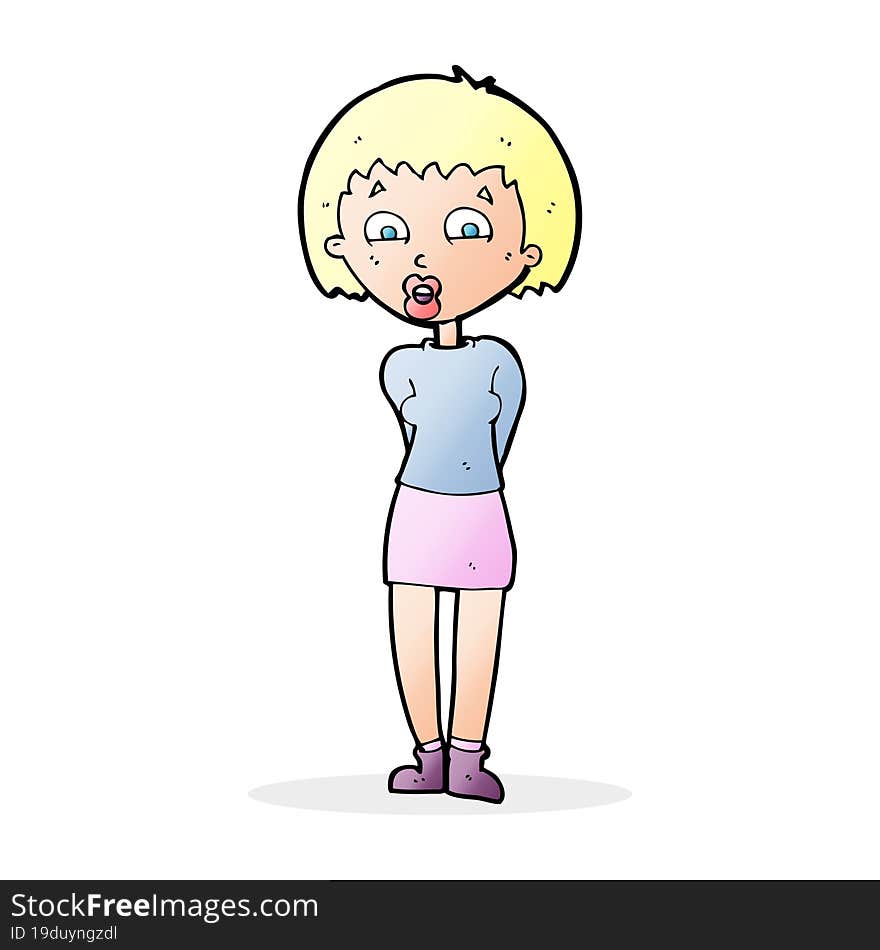 Cartoon Surprised Woman