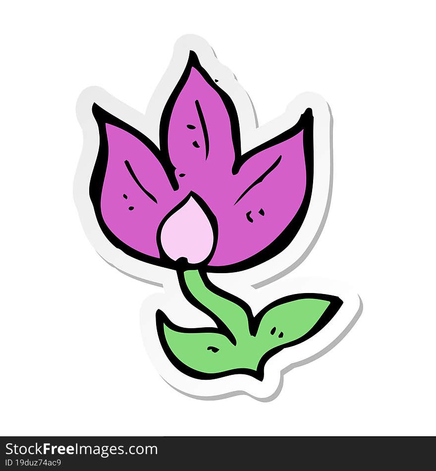 Sticker Of A Cartoon Flower