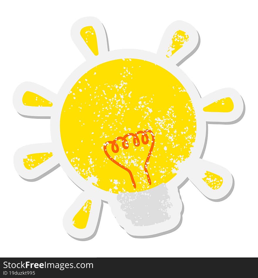 electric light bulb grunge sticker