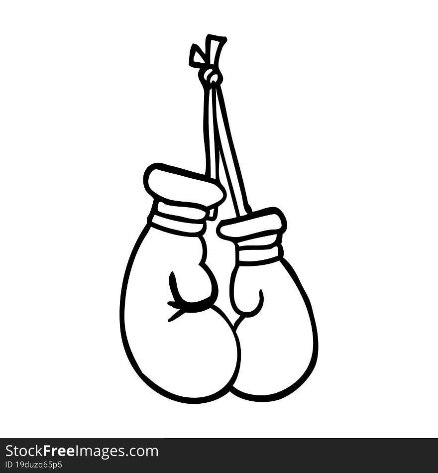 line drawing cartoon boxing gloves