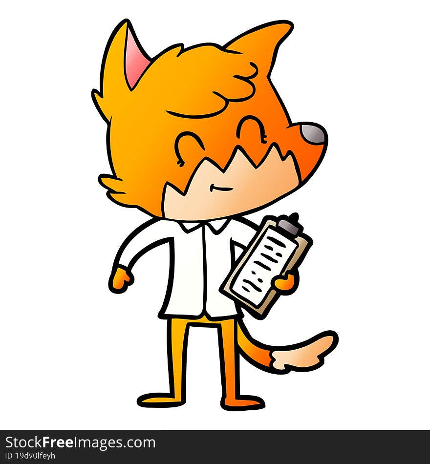 cartoon friendly fox manager. cartoon friendly fox manager