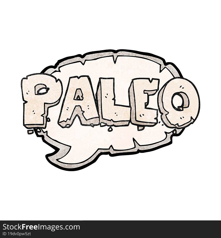 paleo freehand drawn texture cartoon sign. paleo freehand drawn texture cartoon sign