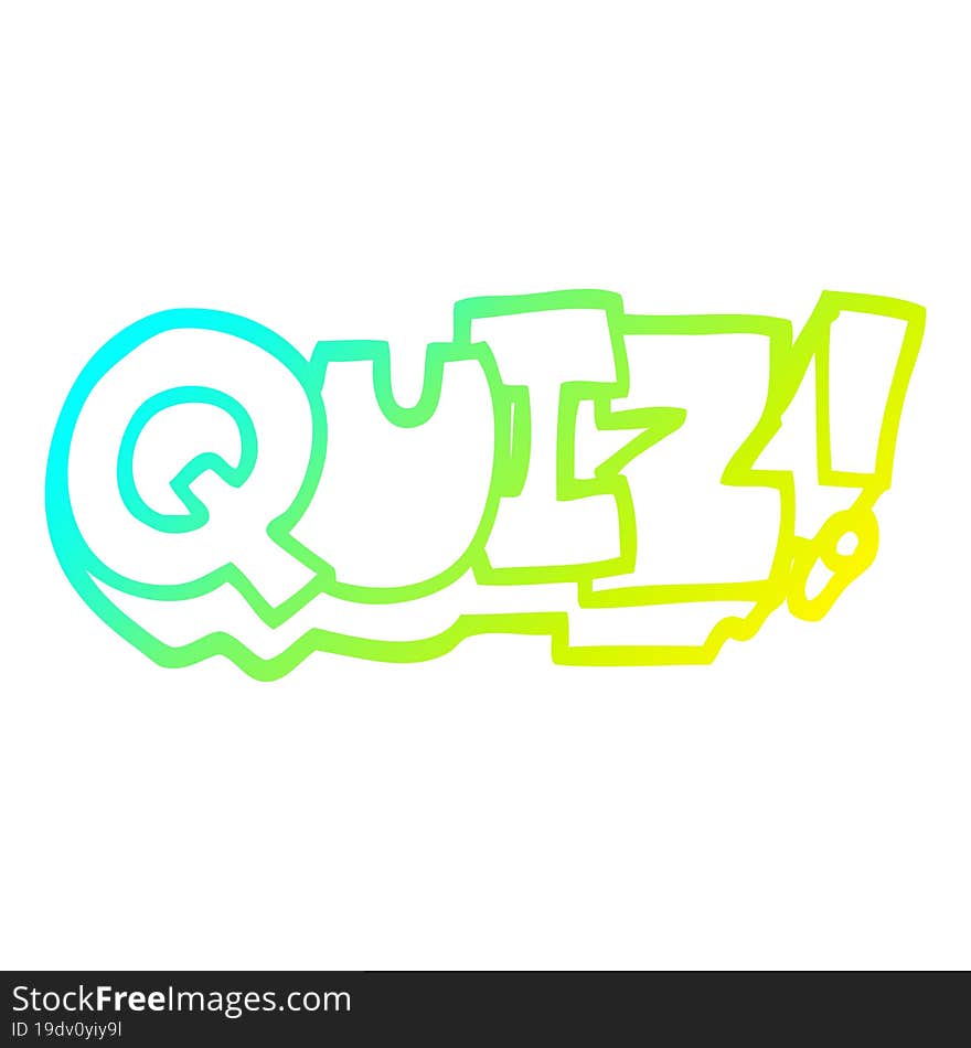 Cold Gradient Line Drawing Cartoon Word Quiz