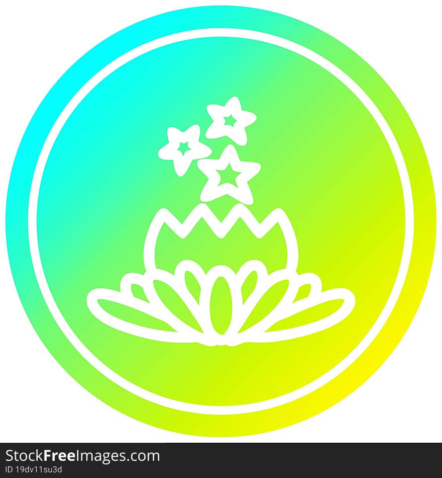 magical flower circular icon with cool gradient finish. magical flower circular icon with cool gradient finish