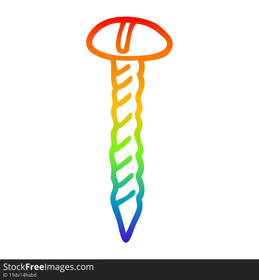 rainbow gradient line drawing brass screw