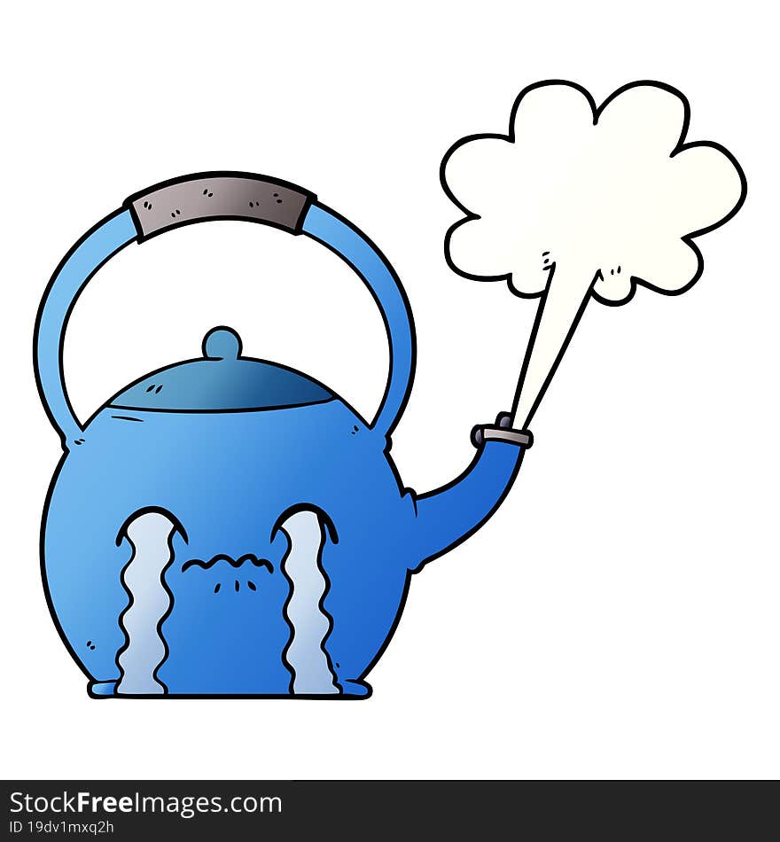 cartoon boiling kettle. cartoon boiling kettle