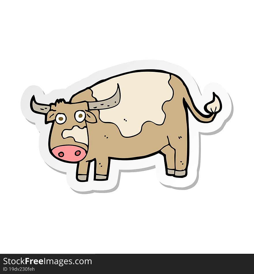 sticker of a cartoon cow