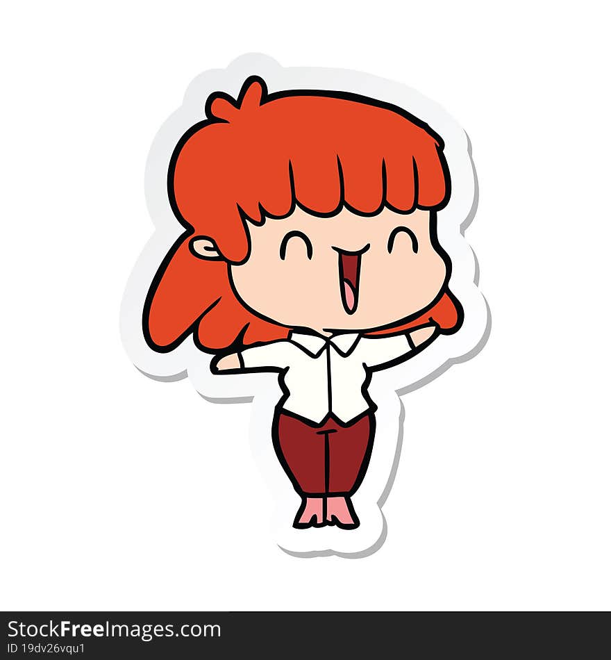 sticker of a cartoon woman