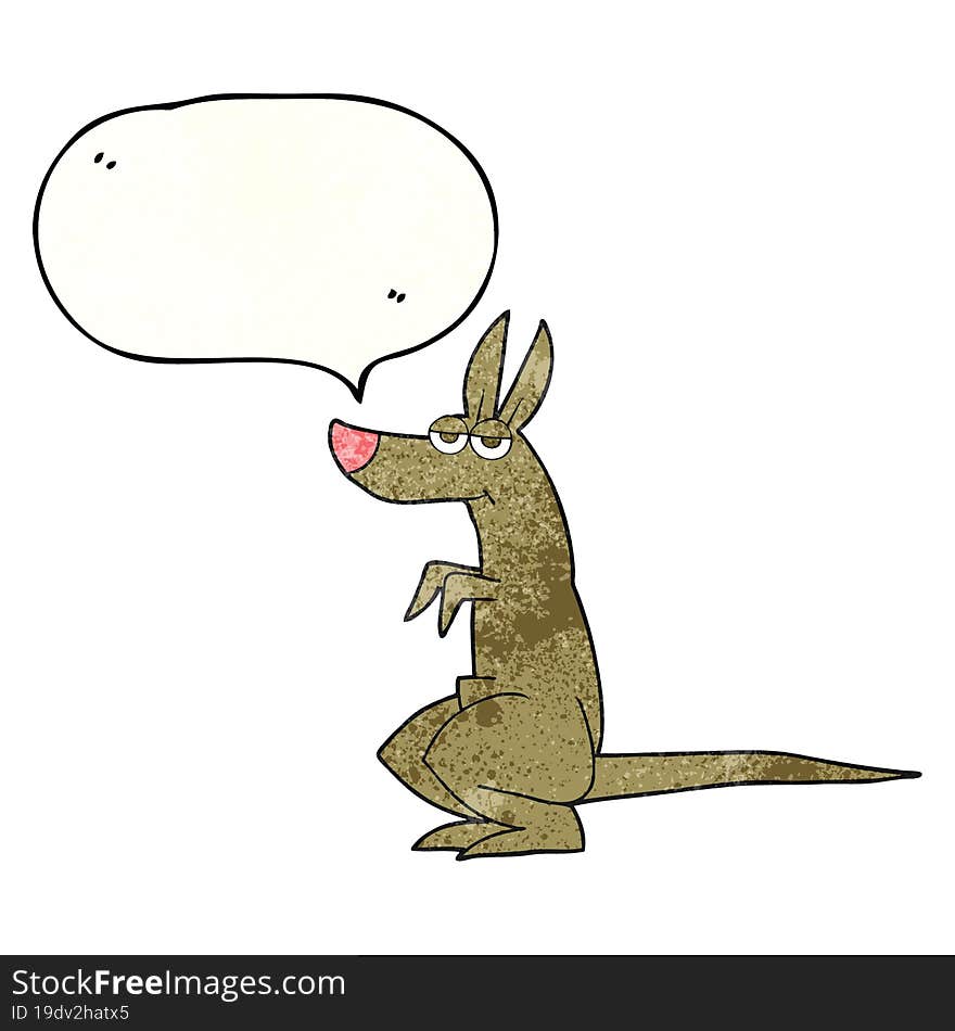 Speech Bubble Textured Cartoon Kangaroo