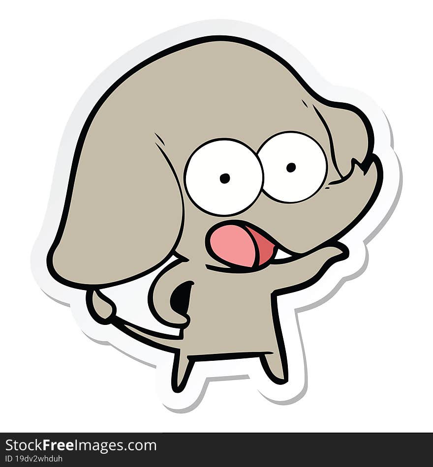 sticker of a cute cartoon elephant