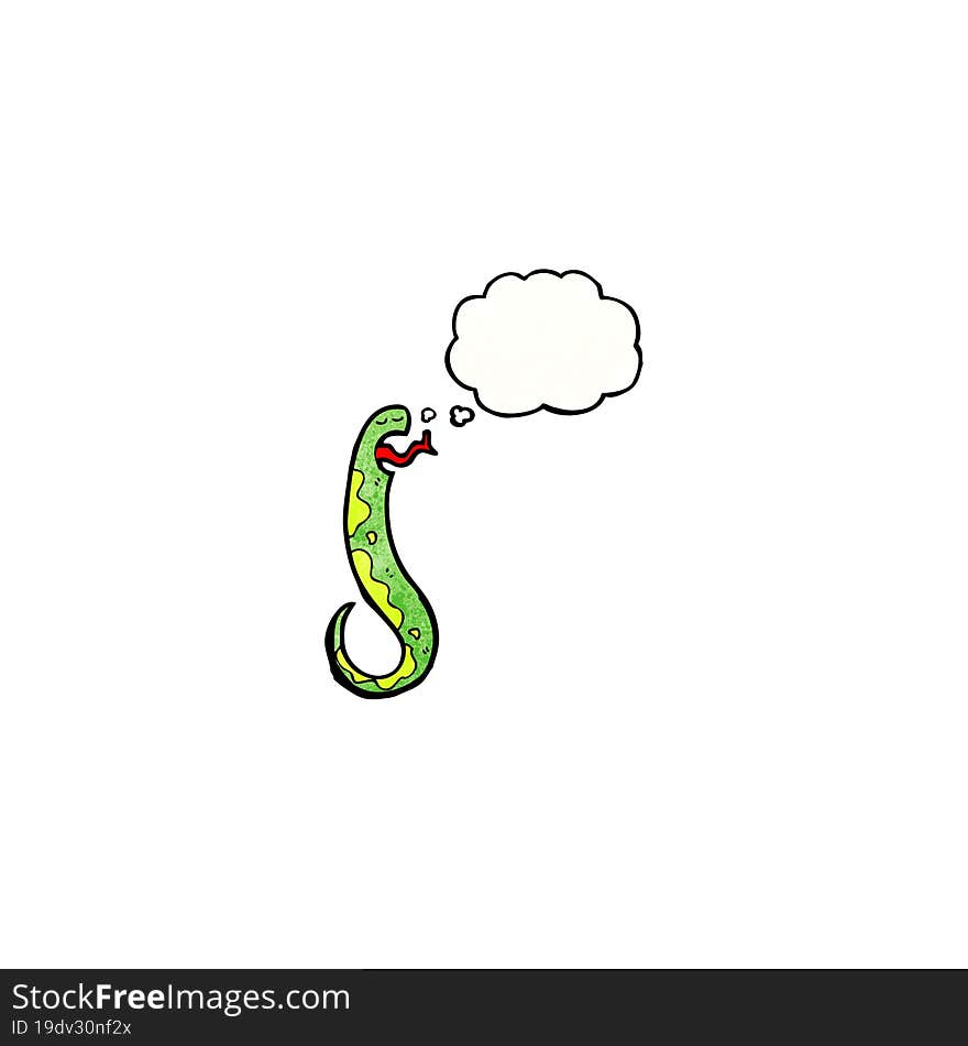 cartoon snake with thought bubble