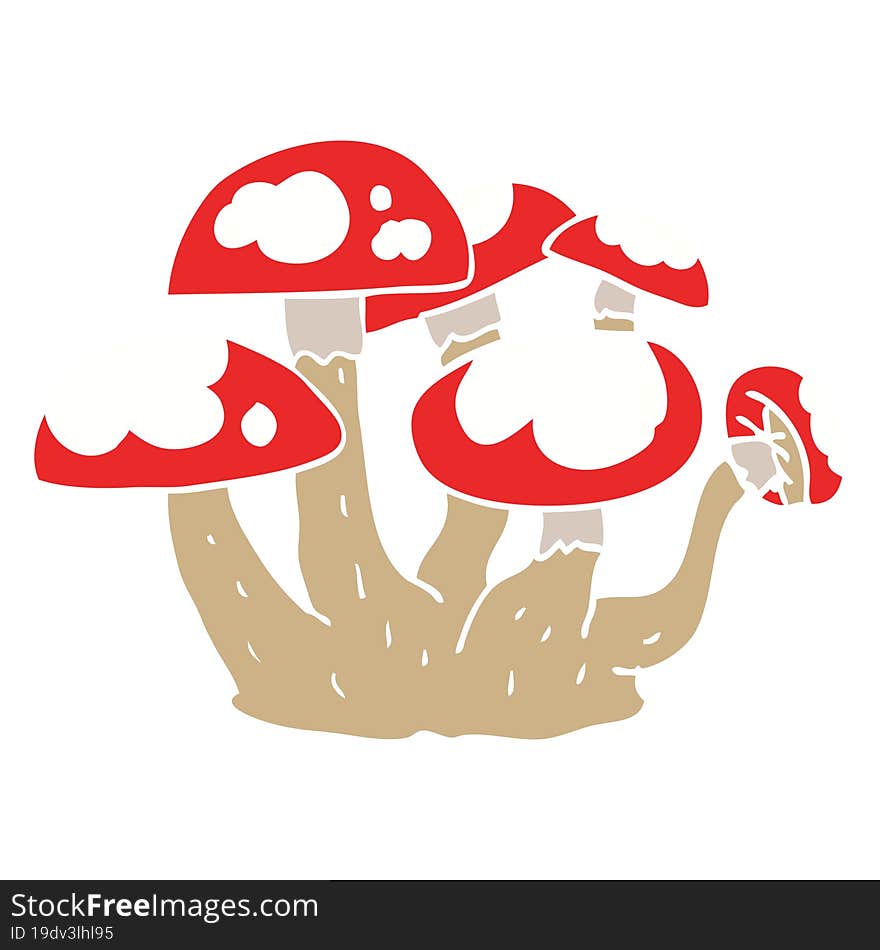 flat color style cartoon mushrooms