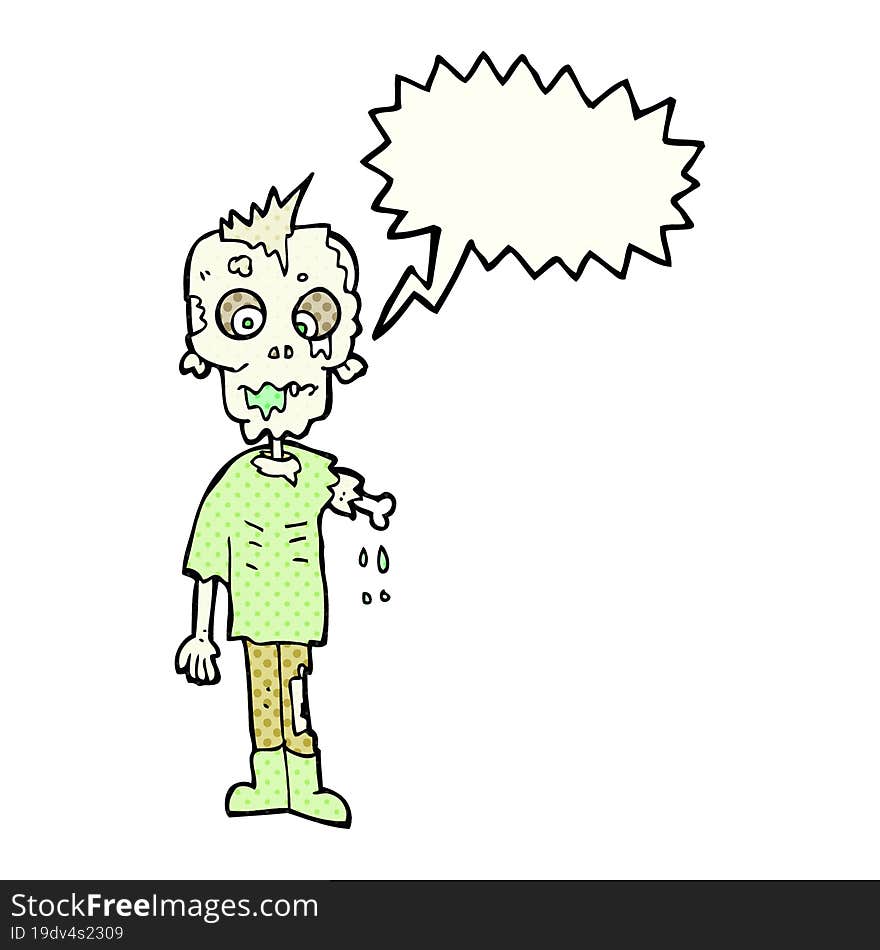 comic book speech bubble cartoon zombie