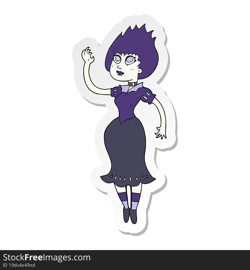 sticker of a cartoon vampire girl