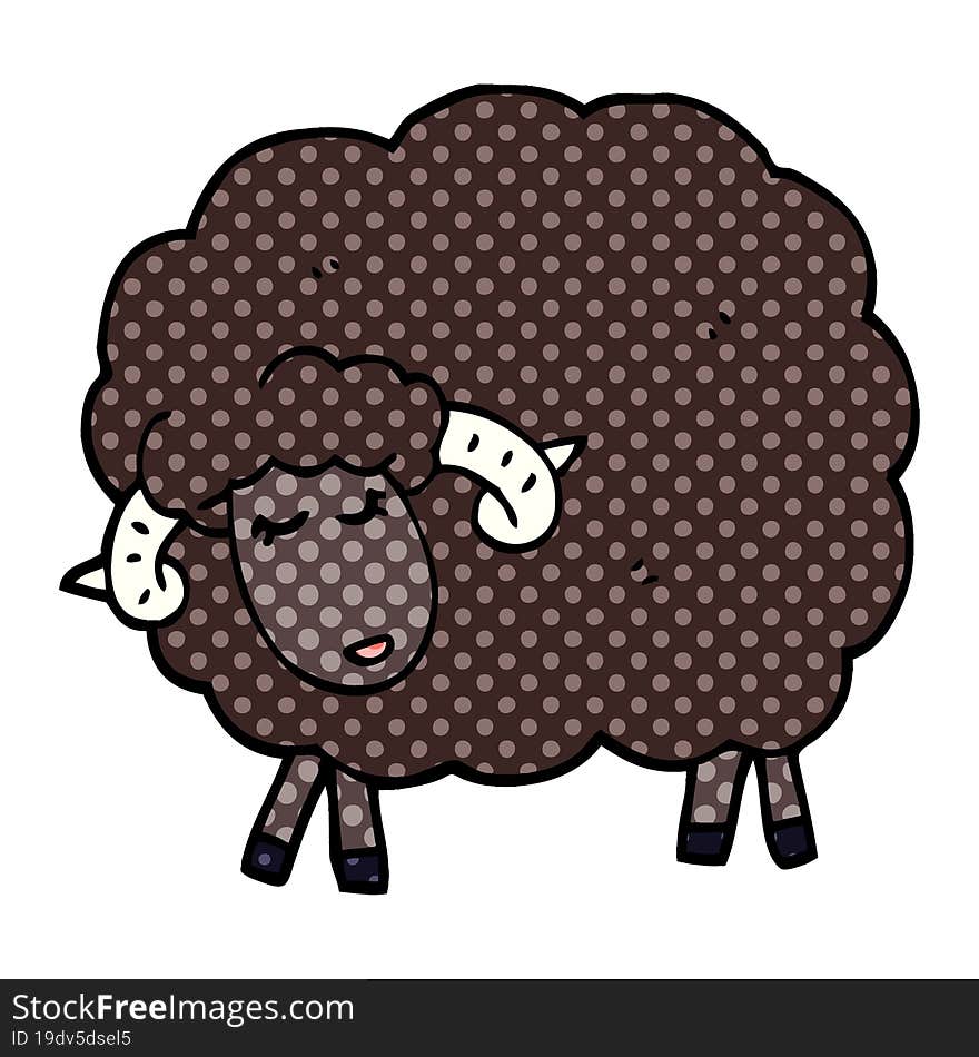 cartoon doodle black sheep