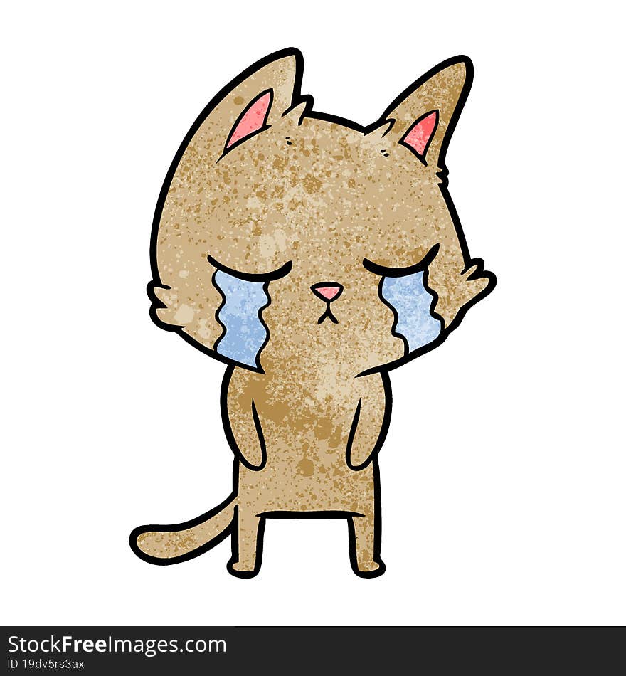 crying cartoon cat. crying cartoon cat