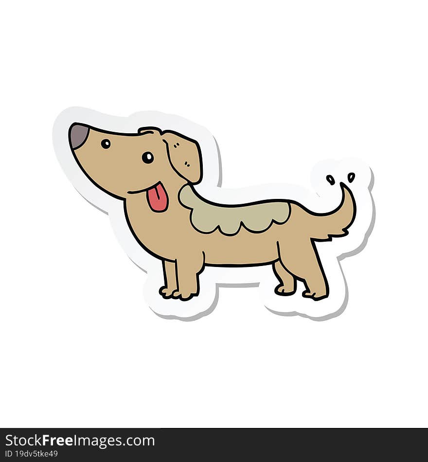 sticker of a cartoon dog