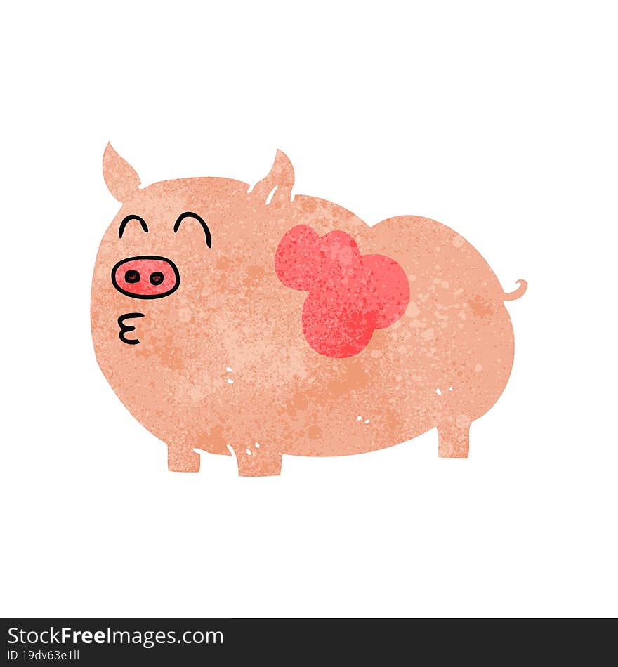 Retro Cartoon Pig