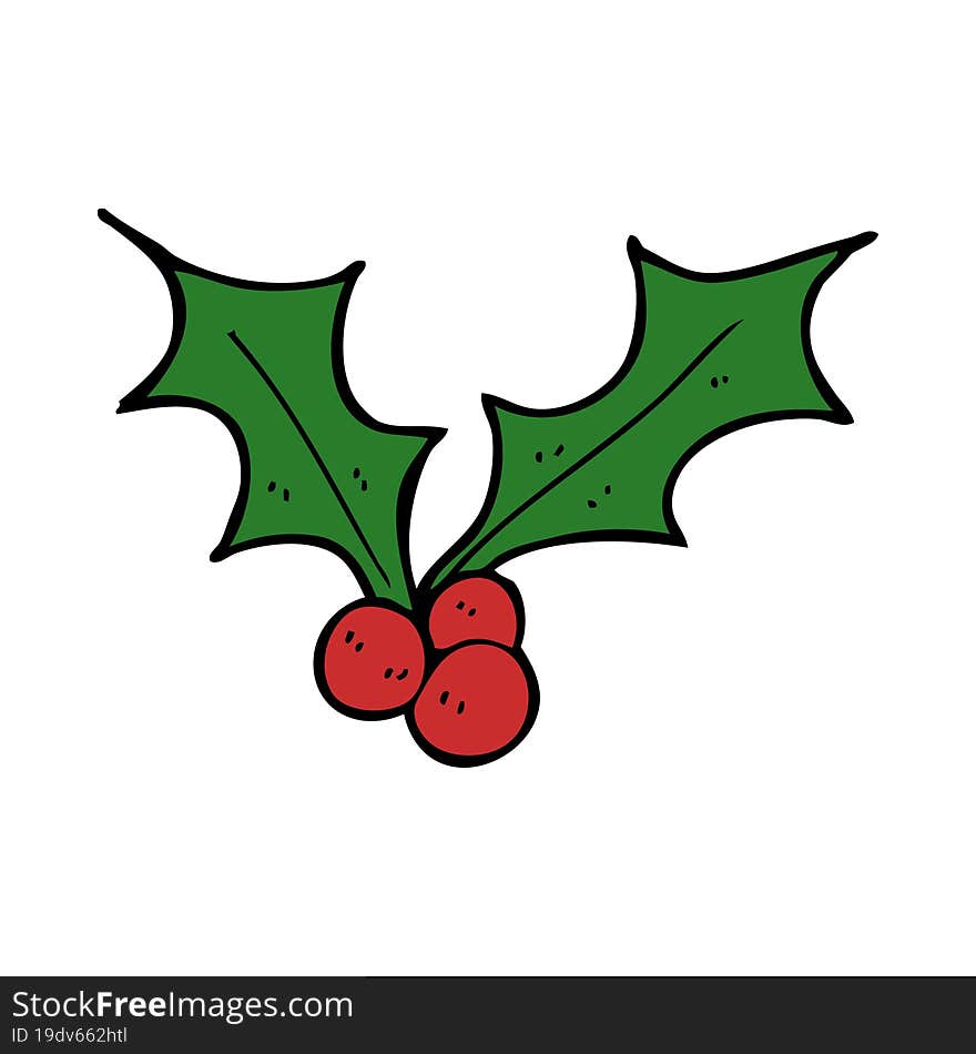 cartoon christmas holly