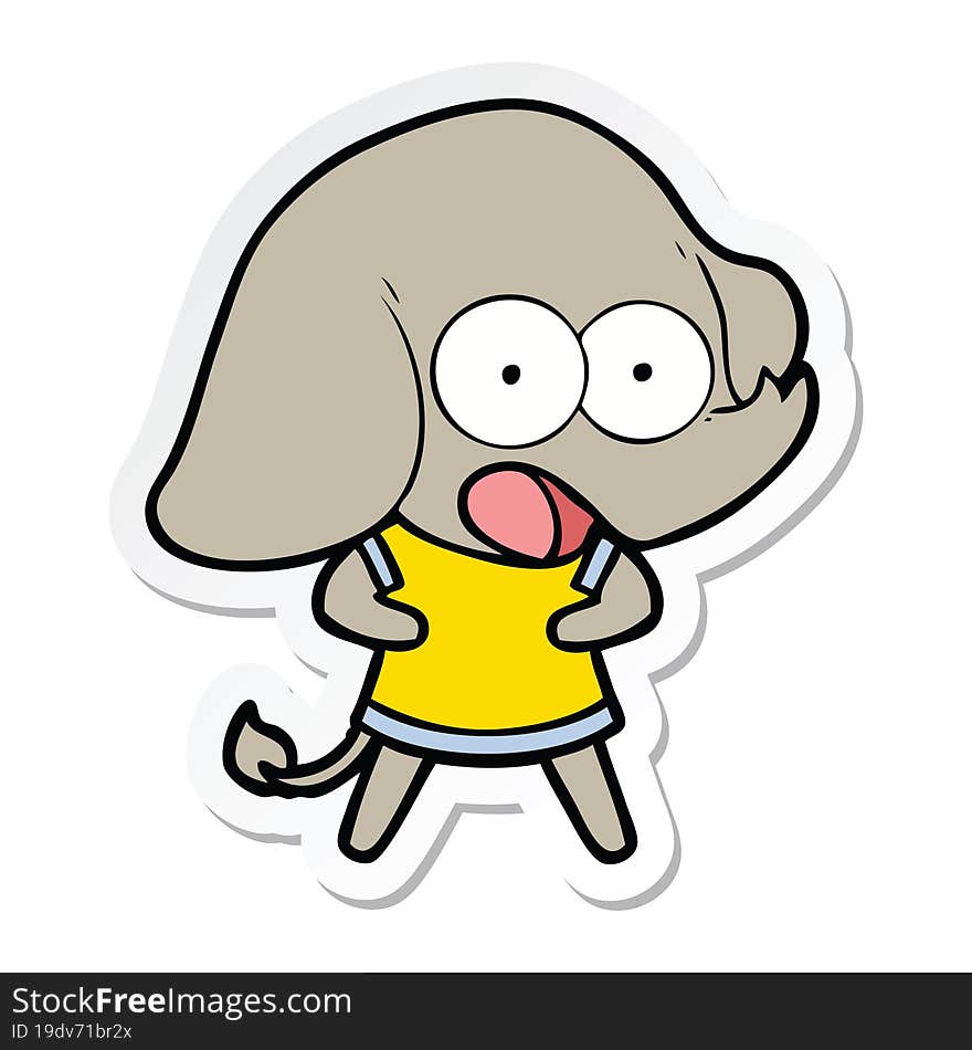 sticker of a cute cartoon elephant