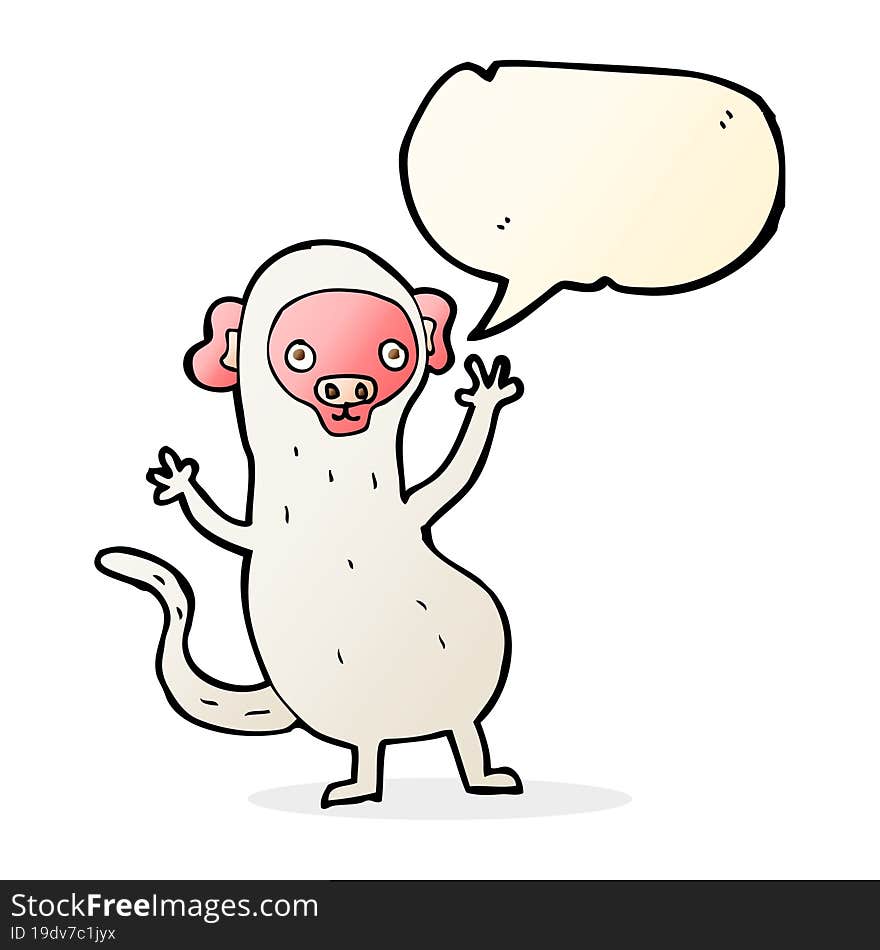 cartoon monkey with speech bubble