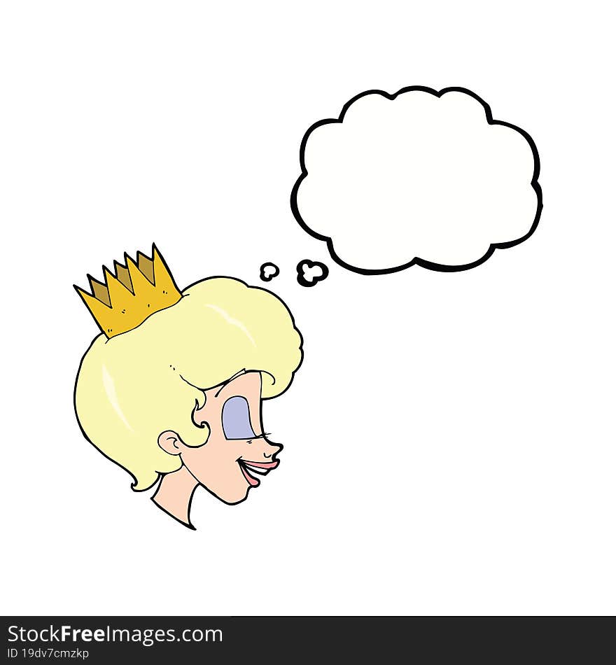 Cartoon Princess With Thought Bubble