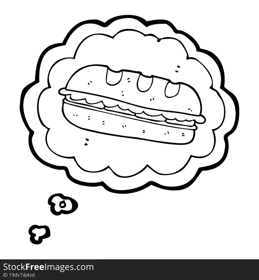 thought bubble cartoon huge sandwich