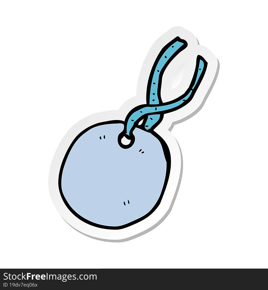 sticker of a cartoon gift tag