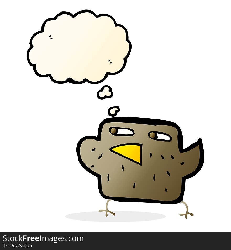 Cartoon Bird With Thought Bubble