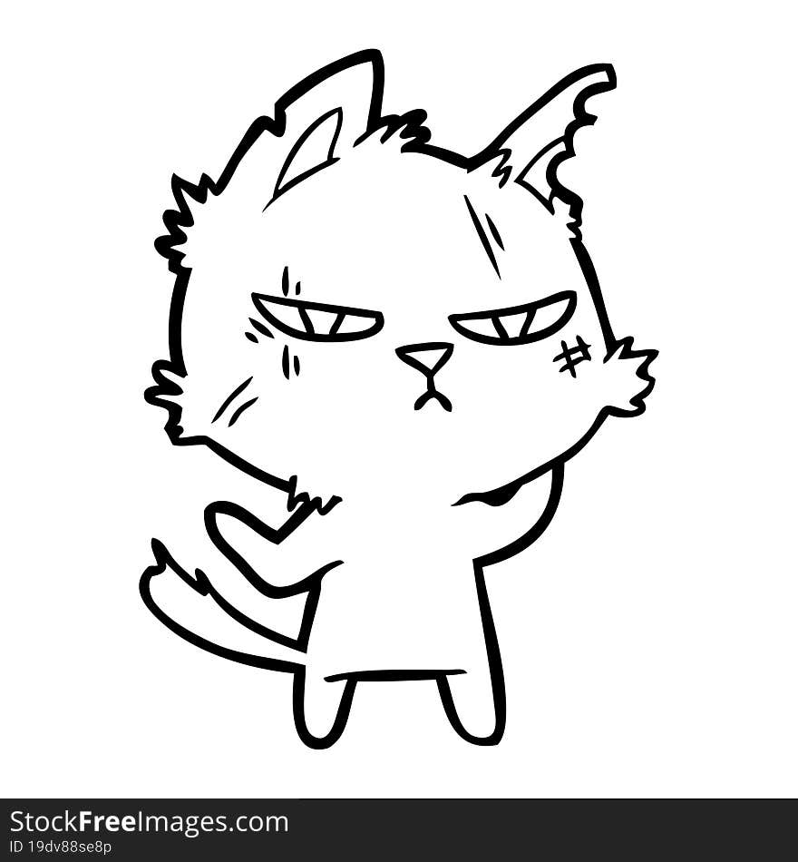 tough cartoon cat. tough cartoon cat