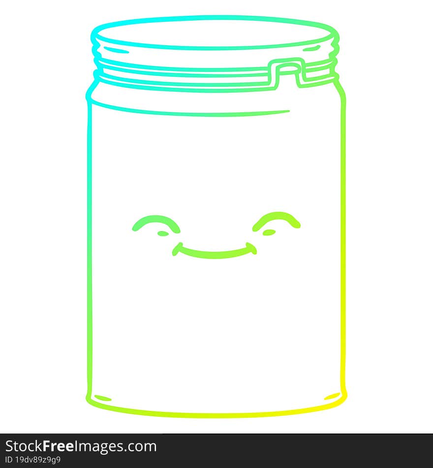 Cold Gradient Line Drawing Cartoon Glass Jar