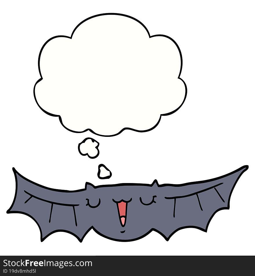 cartoon bat and thought bubble