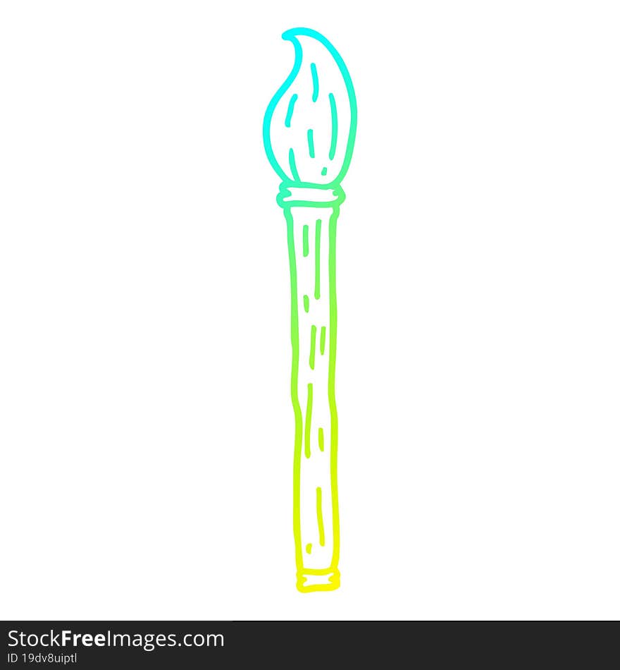 Cold Gradient Line Drawing Cartoon Paint Brush