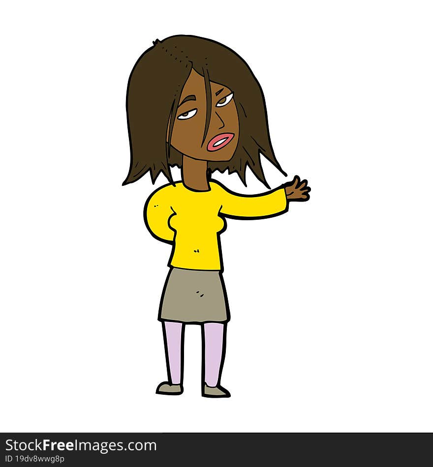 Cartoon Unhappy Woman