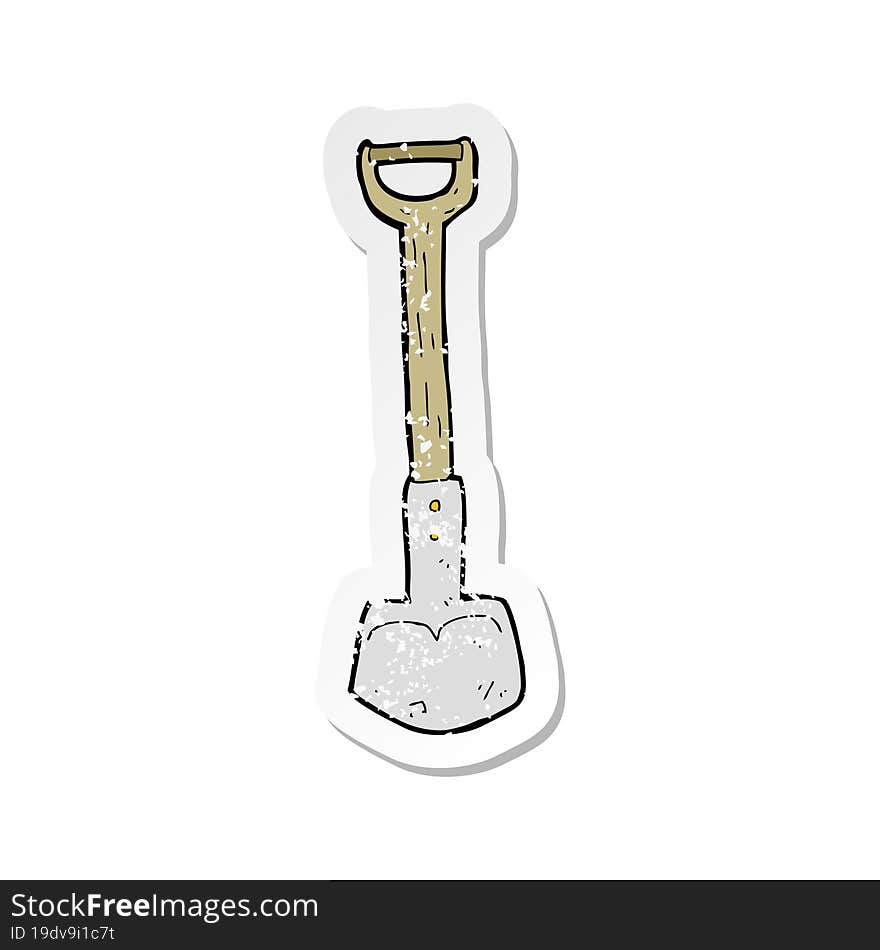 retro distressed sticker of a cartoon shovel