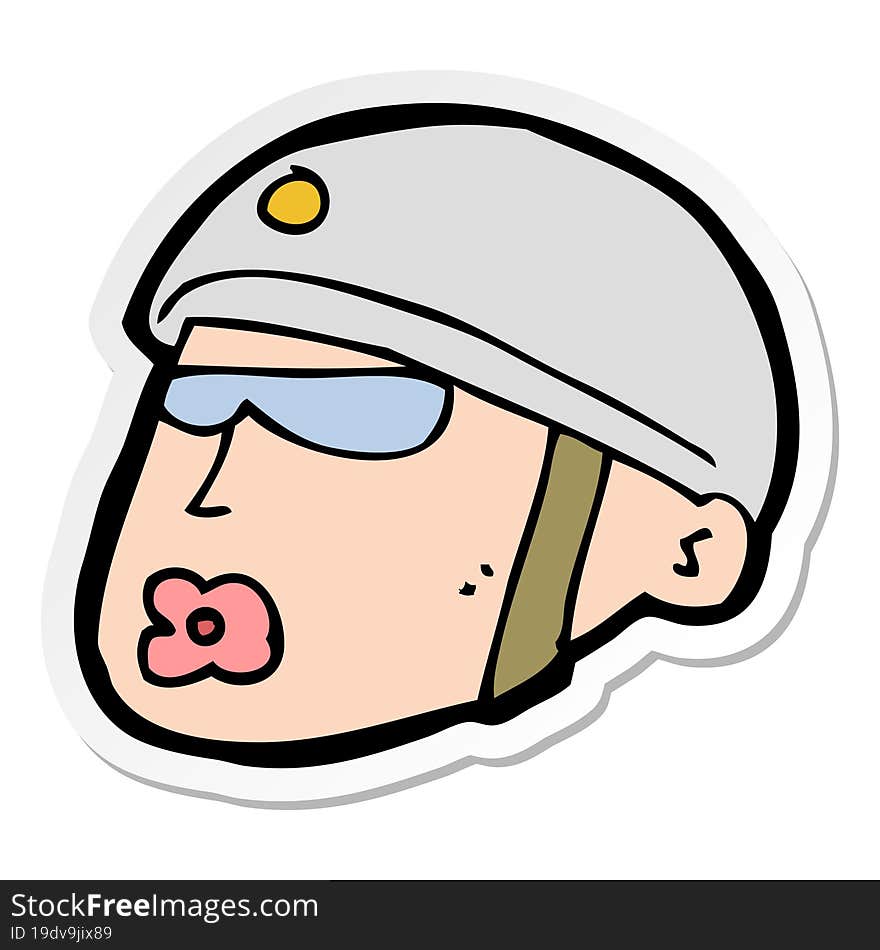 sticker of a cartoon policeman head