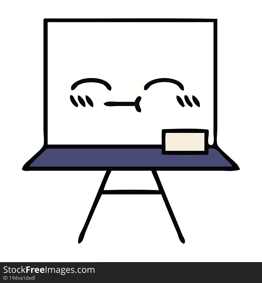 cute cartoon of a white board. cute cartoon of a white board