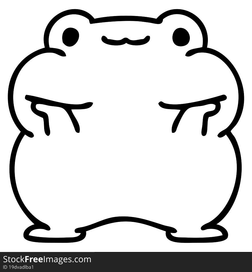 line doodle of a cute frog. line doodle of a cute frog