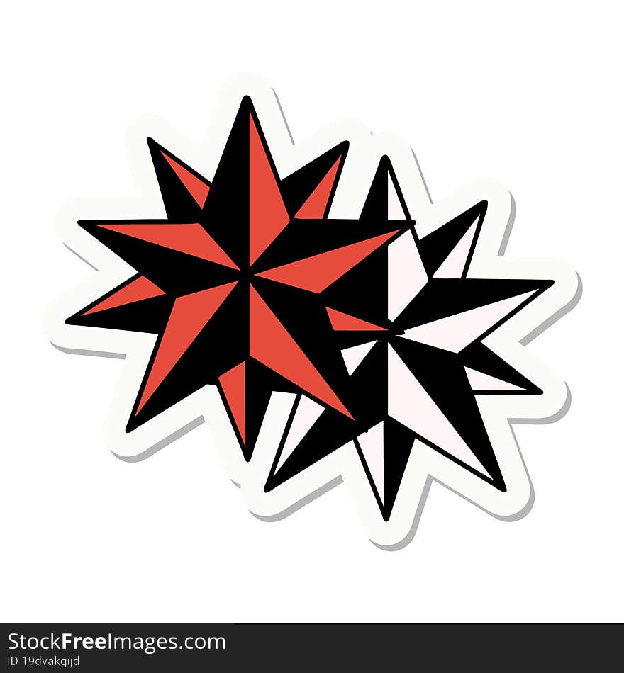 tattoo style sticker of stars