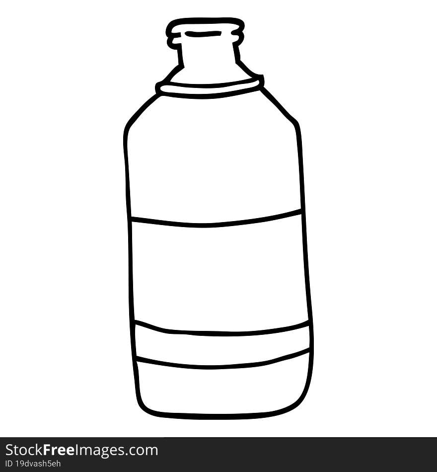 line drawing cartoon old green bottle