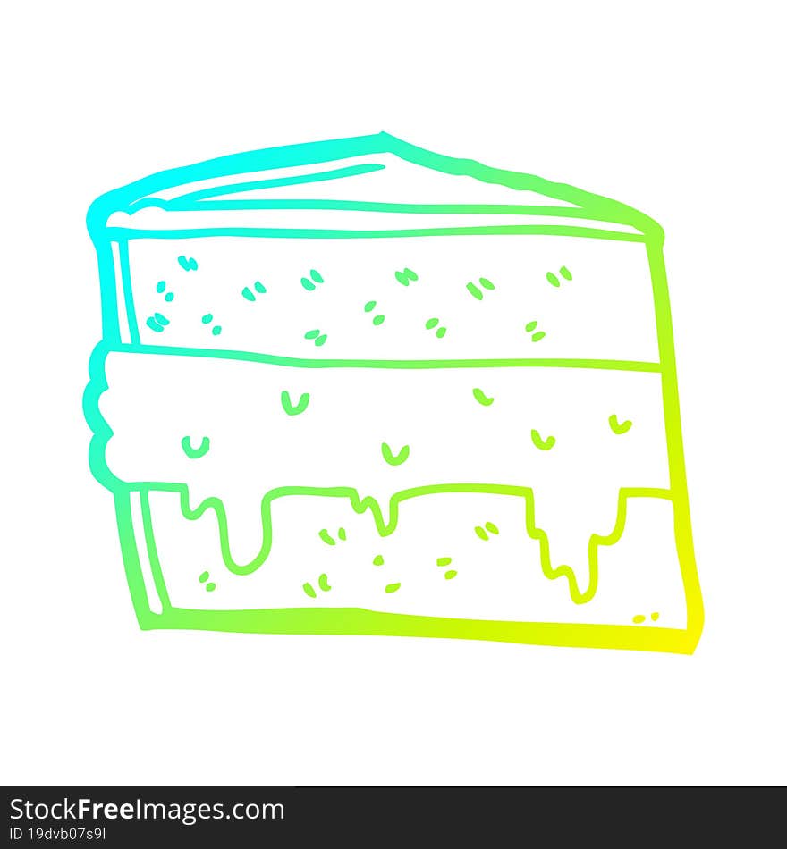 Cold Gradient Line Drawing Cartoon Cake