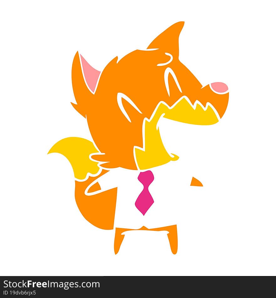 laughing fox in shirt and tie