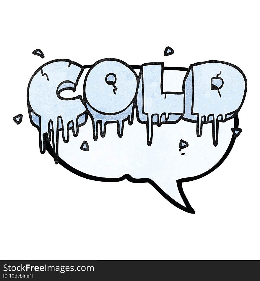 freehand speech bubble textured cartoon cold text symbol