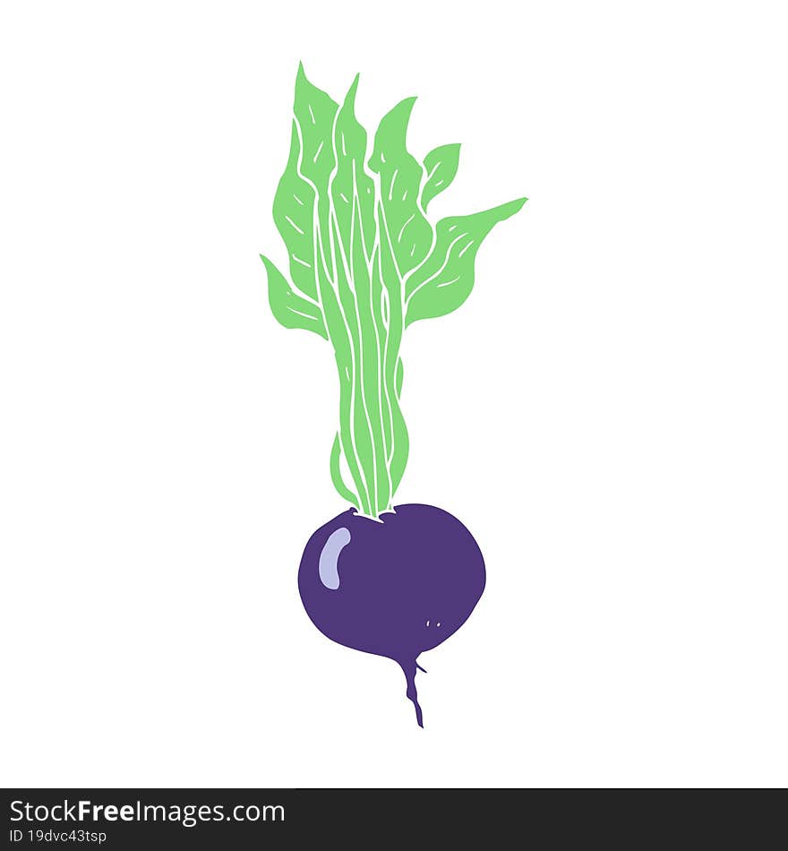 flat color illustration of a cartoon beetroot