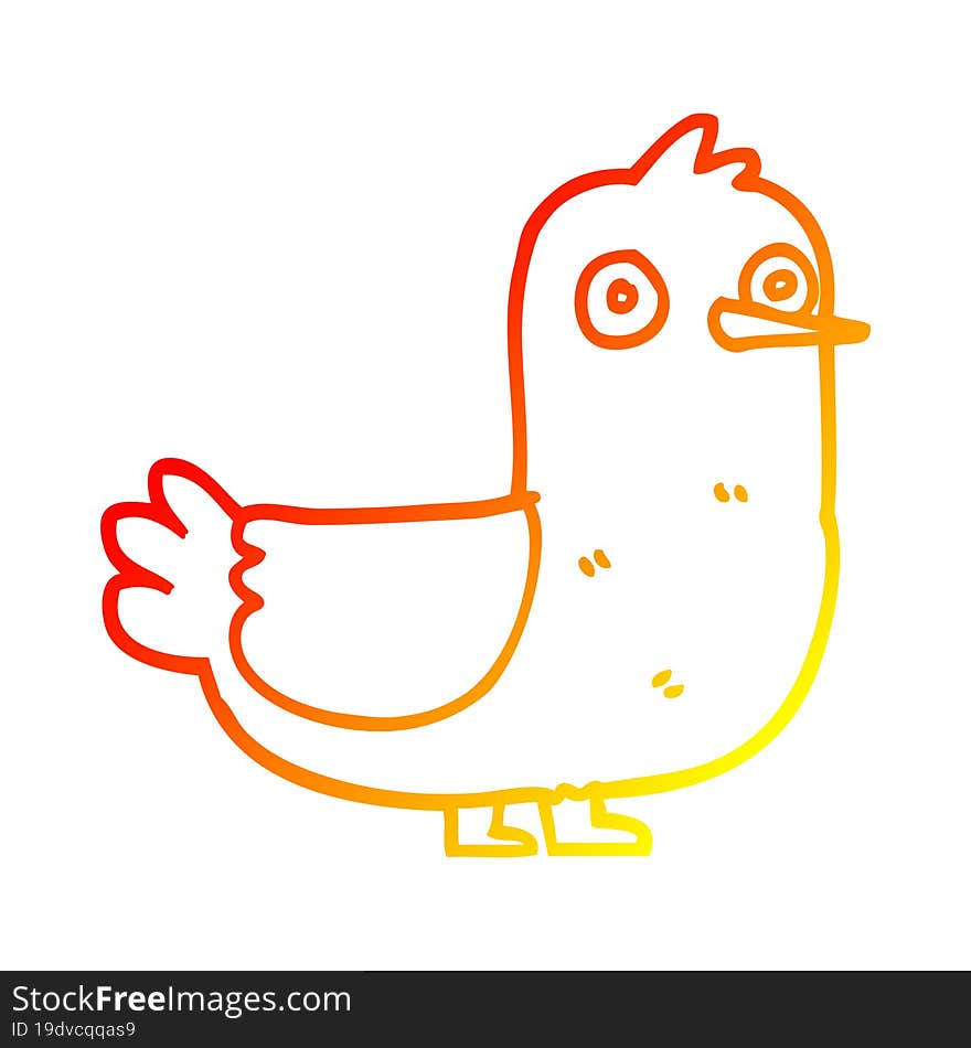 warm gradient line drawing cartoon seagull